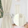 imageNICETOWN French Door Curtain Privacy Linen Blend Sheer Sidelight Curtain for Front Back Door Kitchen Double Classroom Easy Blind Shade with Drawstring Tieback W30 x L72 Angora 1 PanelGreyish White