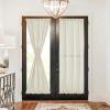 imageNICETOWN French Door Curtain Privacy Linen Blend Sheer Sidelight Curtain for Front Back Door Kitchen Double Classroom Easy Blind Shade with Drawstring Tieback W30 x L72 Angora 1 PanelGreyish White