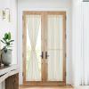 imageNICETOWN French Door Curtain Privacy Linen Blend Sheer Sidelight Curtain for Front Back Door Kitchen Double Classroom Easy Blind Shade with Drawstring Tieback W30 x L72 Angora 1 PanelGreyish White