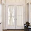 imageNICETOWN French Door Curtain Privacy Linen Blend Sheer Sidelight Curtain for Front Back Door Kitchen Double Classroom Easy Blind Shade with Drawstring Tieback W30 x L72 Angora 1 PanelNatural