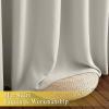 imageNICETOWN Patio Blackout Curtain Panels  Extra Wide Sliding Door Thermal Insulated Drape Privacy Room Divider Curtain for Bedroom Office Natural 66 x 118 Inch Long