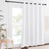 imageNICETOWN Sliding Door Window Treatment Blackout Patio Door Curtain Panels Privacy Thermal Drapes for Bedroom Living Room Department with Grommet Top White W66 x L110