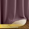 imageNICETOWN Wide Curtain 84 inch Length for Living Room Grommet Thermal Insulated Blackout Room Divider Curtain Sound Proof Light Blocking for PatioFrench Door Dry Rose 1 Panel W80 x L84