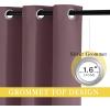 imageNICETOWN Wide Curtain 84 inch Length for Living Room Grommet Thermal Insulated Blackout Room Divider Curtain Sound Proof Light Blocking for PatioFrench Door Dry Rose 1 Panel W80 x L84