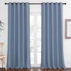 imageNICETOWN Blackout Doorway Curtain 90 inches Long  Room Darkening Thermal Curtain Grommet Large Window Treatment Sound Reducing for Living Room Stone Blue 1 Panel W66 x L90