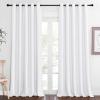 imageNICETOWN Sliding Door Window Treatment Blackout Patio Door Curtain Panels Privacy Thermal Drapes for Bedroom Living Room Department with Grommet Top White W66 x L110