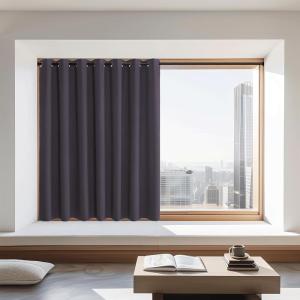 imageNICETOWN Blackout Curtains 72 inches Long Grommet Privacy Window Thermal Insulated Room Darkening Sliding Glass Door Drape for Bedroom Living Room 1 Panel W100 x L72 Greyish Purple