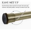 imageNICETOWN Doorway Curtain Rod for Window 28quot to 48quot Premium Tension Curtain Rod Without Drilling Rust Free and NonFall Down Doorway Cupboard Short Tension Pole Black 28quot  48quotAntique Brass