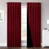 imageNICETOWN 100 Blackout Kitchen Curtain Panels Cold and Full Light Blocking Drapes with Black Liner 48 Inches Drop Thermal Insulated Draperies for Cafe White 2 Pieces 37 inches Wide Each PanelBurgundy Red