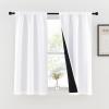 imageNICETOWN 100 Blackout Kitchen Curtain Panels Cold and Full Light Blocking Drapes with Black Liner 48 Inches Drop Thermal Insulated Draperies for Cafe White 2 Pieces 37 inches Wide Each PanelPure White