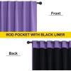 imageNICETOWN 100 Blackout Kitchen Curtain Panels Cold and Full Light Blocking Drapes with Black Liner 48 Inches Drop Thermal Insulated Draperies for Cafe White 2 Pieces 37 inches Wide Each PanelLilac Purple