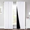 imageNICETOWN 100 Blackout Kitchen Curtain Panels Cold and Full Light Blocking Drapes with Black Liner 48 Inches Drop Thermal Insulated Draperies for Cafe White 2 Pieces 37 inches Wide Each PanelPure White