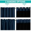 imageNICETOWN 100 Blackout Kitchen Curtain Panels Cold and Full Light Blocking Drapes with Black Liner 48 Inches Drop Thermal Insulated Draperies for Cafe White 2 Pieces 37 inches Wide Each PanelNavy