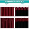 imageNICETOWN 100 Blackout Kitchen Curtain Panels Cold and Full Light Blocking Drapes with Black Liner 48 Inches Drop Thermal Insulated Draperies for Cafe White 2 Pieces 37 inches Wide Each PanelBurgundy Red
