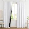 imageNICETOWN 100 Blackout Kitchen Curtain Panels Cold and Full Light Blocking Drapes with Black Liner 48 Inches Drop Thermal Insulated Draperies for Cafe White 2 Pieces 37 inches Wide Each PanelPure White