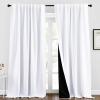 imageNICETOWN 100 Blackout Kitchen Curtain Panels Cold and Full Light Blocking Drapes with Black Liner 48 Inches Drop Thermal Insulated Draperies for Cafe White 2 Pieces 37 inches Wide Each PanelPure White