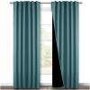 imageNICETOWN 100 Blackout Kitchen Curtain Panels Cold and Full Light Blocking Drapes with Black Liner 48 Inches Drop Thermal Insulated Draperies for Cafe White 2 Pieces 37 inches Wide Each PanelSea Teal