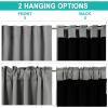 imageNICETOWN 100 Blackout Kitchen Curtain Panels Cold and Full Light Blocking Drapes with Black Liner 48 Inches Drop Thermal Insulated Draperies for Cafe White 2 Pieces 37 inches Wide Each PanelSilver Grey