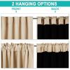 imageNICETOWN 100 Blackout Kitchen Curtain Panels Cold and Full Light Blocking Drapes with Black Liner 48 Inches Drop Thermal Insulated Draperies for Cafe White 2 Pieces 37 inches Wide Each PanelBiscotti Beige