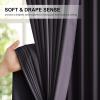 imageNICETOWN 100 Blackout Kitchen Curtain Panels Cold and Full Light Blocking Drapes with Black Liner 48 Inches Drop Thermal Insulated Draperies for Cafe White 2 Pieces 37 inches Wide Each PanelPurple Brown