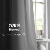 imageNICETOWN 100 Blackout Kitchen Curtain Panels Cold and Full Light Blocking Drapes with Black Liner 48 Inches Drop Thermal Insulated Draperies for Cafe White 2 Pieces 37 inches Wide Each PanelPure White
