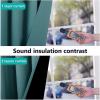 imageNICETOWN 100 Blackout Kitchen Curtain Panels Cold and Full Light Blocking Drapes with Black Liner 48 Inches Drop Thermal Insulated Draperies for Cafe White 2 Pieces 37 inches Wide Each PanelSea Teal