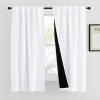 imageNICETOWN 100 Blackout Kitchen Curtain Panels Cold and Full Light Blocking Drapes with Black Liner 48 Inches Drop Thermal Insulated Draperies for Cafe White 2 Pieces 37 inches Wide Each PanelPure White