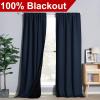 imageNICETOWN 100 Blackout Kitchen Curtain Panels Cold and Full Light Blocking Drapes with Black Liner 48 Inches Drop Thermal Insulated Draperies for Cafe White 2 Pieces 37 inches Wide Each PanelNavy