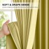 imageNICETOWN 100 Blackout Kitchen Curtain Panels Cold and Full Light Blocking Drapes with Black Liner 48 Inches Drop Thermal Insulated Draperies for Cafe White 2 Pieces 37 inches Wide Each PanelPaler Yellow