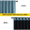 imageNICETOWN 100 Blackout Kitchen Curtain Panels Cold and Full Light Blocking Drapes with Black Liner 48 Inches Drop Thermal Insulated Draperies for Cafe White 2 Pieces 37 inches Wide Each PanelSmoky Blue