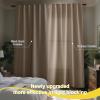 imageNICETOWN 100 Blackout Kitchen Curtain Panels Cold and Full Light Blocking Drapes with Black Liner 48 Inches Drop Thermal Insulated Draperies for Cafe White 2 Pieces 37 inches Wide Each PanelTaupe