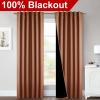 imageNICETOWN 100 Blackout Kitchen Curtain Panels Cold and Full Light Blocking Drapes with Black Liner 48 Inches Drop Thermal Insulated Draperies for Cafe White 2 Pieces 37 inches Wide Each PanelBurnt Orange