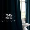 imageNICETOWN 100 Blackout Kitchen Curtain Panels Cold and Full Light Blocking Drapes with Black Liner 48 Inches Drop Thermal Insulated Draperies for Cafe White 2 Pieces 37 inches Wide Each PanelSmoky Blue