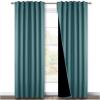 imageNICETOWN 100 Blackout Kitchen Curtain Panels Cold and Full Light Blocking Drapes with Black Liner 48 Inches Drop Thermal Insulated Draperies for Cafe White 2 Pieces 37 inches Wide Each PanelSea Teal