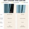 imageNICETOWN 100 Blackout Kitchen Curtain Panels Cold and Full Light Blocking Drapes with Black Liner 48 Inches Drop Thermal Insulated Draperies for Cafe White 2 Pieces 37 inches Wide Each PanelSmoky Blue