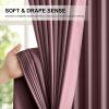 imageNICETOWN 100 Blackout Kitchen Curtain Panels Cold and Full Light Blocking Drapes with Black Liner 48 Inches Drop Thermal Insulated Draperies for Cafe White 2 Pieces 37 inches Wide Each PanelDry Rose