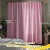 imageNICETOWN 100 Blackout Kitchen Curtain Panels Cold and Full Light Blocking Drapes with Black Liner 48 Inches Drop Thermal Insulated Draperies for Cafe White 2 Pieces 37 inches Wide Each PanelCrystal Pink