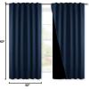 imageNICETOWN 100 Blackout Kitchen Curtain Panels Cold and Full Light Blocking Drapes with Black Liner 48 Inches Drop Thermal Insulated Draperies for Cafe White 2 Pieces 37 inches Wide Each PanelNavy