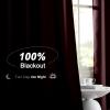 imageNICETOWN 100 Blackout Kitchen Curtain Panels Cold and Full Light Blocking Drapes with Black Liner 48 Inches Drop Thermal Insulated Draperies for Cafe White 2 Pieces 37 inches Wide Each PanelDry Rose