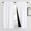 imageNICETOWN 100 Blackout Kitchen Curtain Panels Cold and Full Light Blocking Drapes with Black Liner 48 Inches Drop Thermal Insulated Draperies for Cafe White 2 Pieces 37 inches Wide Each PanelPure White