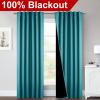 imageNICETOWN 100 Blackout Kitchen Curtain Panels Cold and Full Light Blocking Drapes with Black Liner 48 Inches Drop Thermal Insulated Draperies for Cafe White 2 Pieces 37 inches Wide Each PanelPeacock Teal