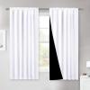 imageNICETOWN 100 Blackout Kitchen Curtain Panels Cold and Full Light Blocking Drapes with Black Liner 48 Inches Drop Thermal Insulated Draperies for Cafe White 2 Pieces 37 inches Wide Each PanelPure White