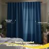 imageNICETOWN 100 Blackout Kitchen Curtain Panels Cold and Full Light Blocking Drapes with Black Liner 48 Inches Drop Thermal Insulated Draperies for Cafe White 2 Pieces 37 inches Wide Each PanelMoroccan Blue