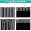imageNICETOWN 100 Blackout Kitchen Curtain Panels Cold and Full Light Blocking Drapes with Black Liner 48 Inches Drop Thermal Insulated Draperies for Cafe White 2 Pieces 37 inches Wide Each PanelGrey