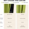 imageNICETOWN 100 Blackout Kitchen Curtain Panels Cold and Full Light Blocking Drapes with Black Liner 48 Inches Drop Thermal Insulated Draperies for Cafe White 2 Pieces 37 inches Wide Each PanelFresh Green