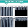 imageNICETOWN 100 Blackout Kitchen Curtain Panels Cold and Full Light Blocking Drapes with Black Liner 48 Inches Drop Thermal Insulated Draperies for Cafe White 2 Pieces 37 inches Wide Each PanelStone Blue