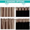 imageNICETOWN 100 Blackout Kitchen Curtain Panels Cold and Full Light Blocking Drapes with Black Liner 48 Inches Drop Thermal Insulated Draperies for Cafe White 2 Pieces 37 inches Wide Each PanelCappuccino