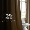 imageNICETOWN 100 Blackout Kitchen Curtain Panels Cold and Full Light Blocking Drapes with Black Liner 48 Inches Drop Thermal Insulated Draperies for Cafe White 2 Pieces 37 inches Wide Each PanelTaupe