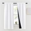 imageNICETOWN 100 Blackout Kitchen Curtain Panels Cold and Full Light Blocking Drapes with Black Liner 48 Inches Drop Thermal Insulated Draperies for Cafe White 2 Pieces 37 inches Wide Each PanelPure White