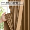 imageNICETOWN 100 Blackout Kitchen Curtain Panels Cold and Full Light Blocking Drapes with Black Liner 48 Inches Drop Thermal Insulated Draperies for Cafe White 2 Pieces 37 inches Wide Each PanelGold Brown